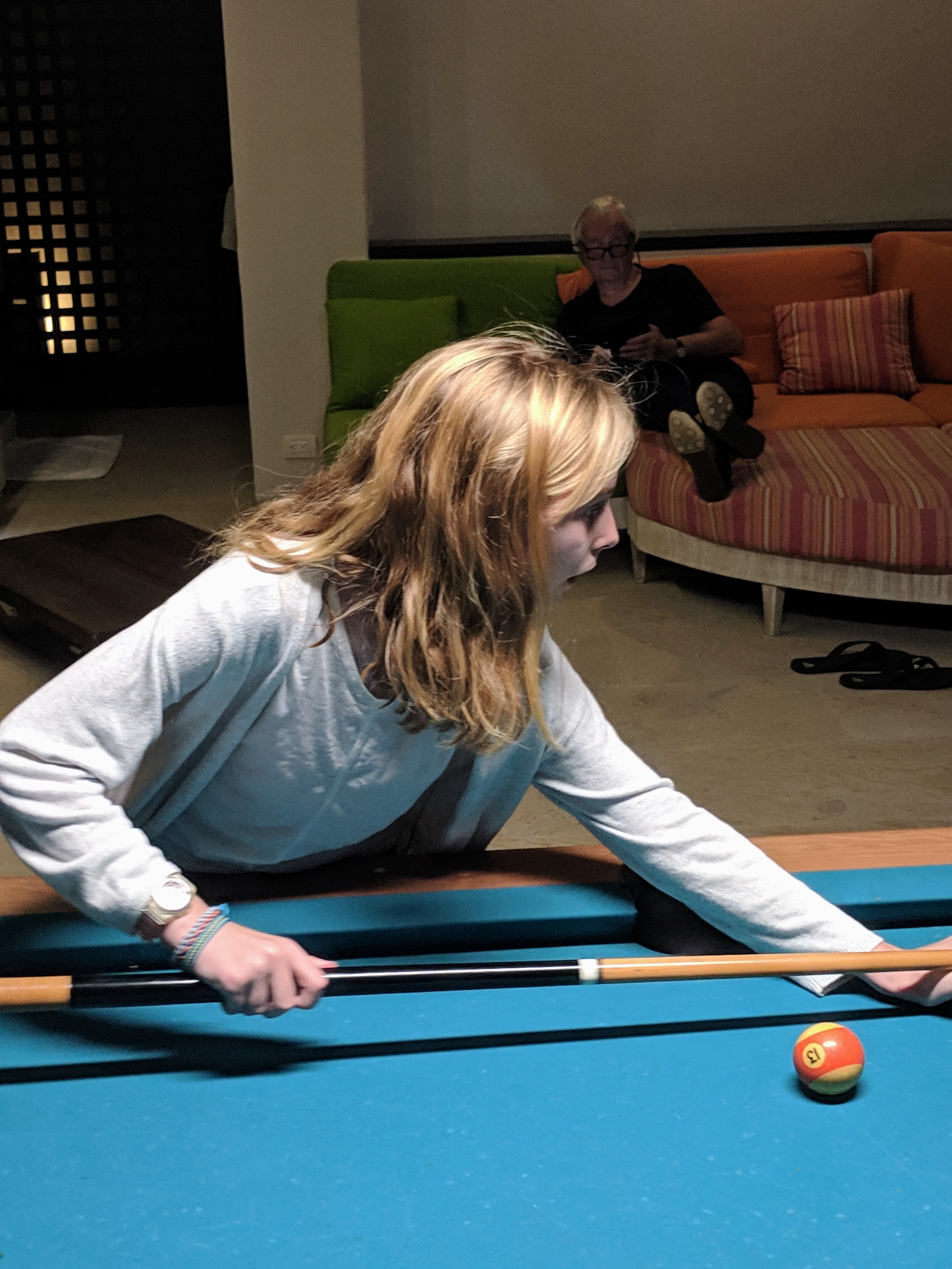 Emily lines up